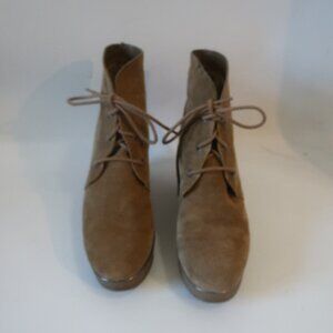 Womens KLIK Desi Honey Brown Suede Wedge Ankle Boots 7